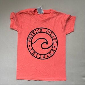 Kids Boys Girls Unisex Neon Pink Fenwick Island Delaware Tshirt Size XS